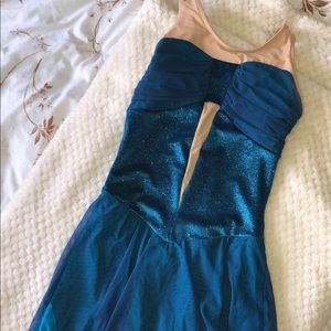 Long blue skating dress